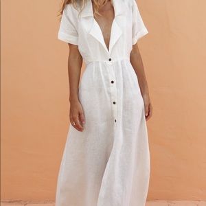 Deep V Off-White Dress by Posse Australia!